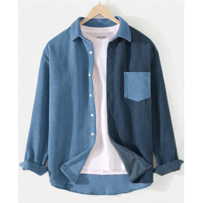 Theo | Men’s Spliced Corduroy Button-Up Cardigan