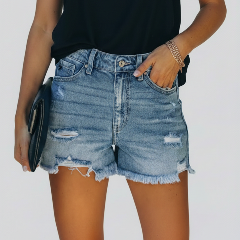 Jane | Women’s Frayed Hem Denim Shorts