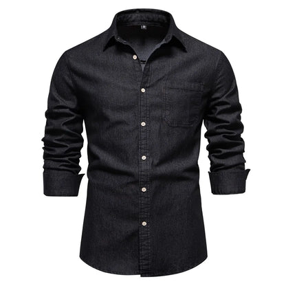 James | Men’s Light Blue Denim Button Up Shirt