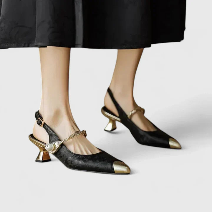 Odalyn | Women’s Elegant Pointed Toe Slingback Kitten Heels