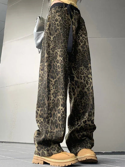 Vesper | Women’s Wide-Leg Leopard Print Jeans