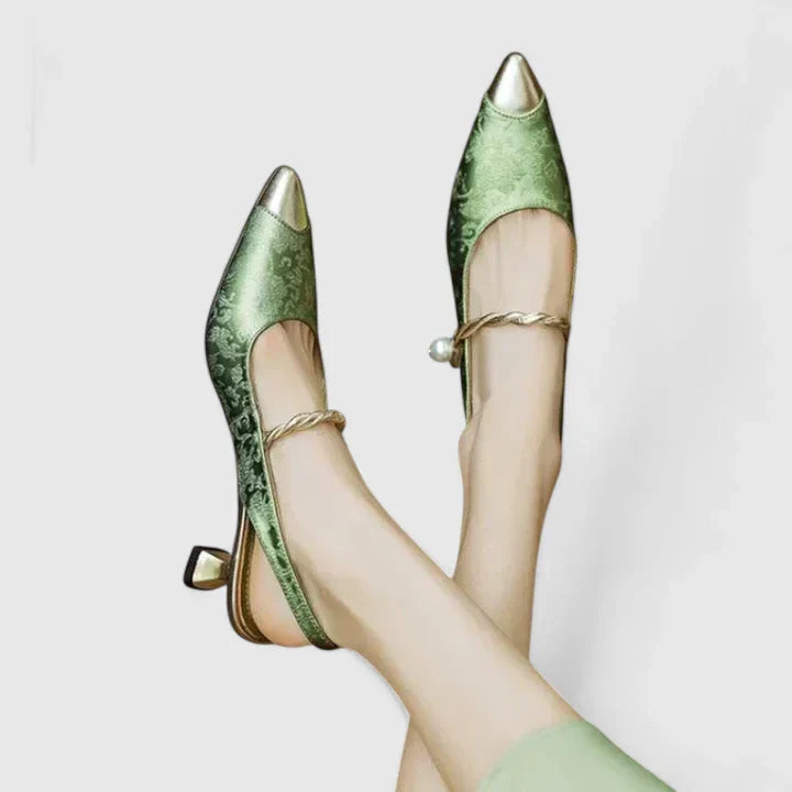 Odalyn | Women’s Elegant Pointed Toe Slingback Kitten Heels