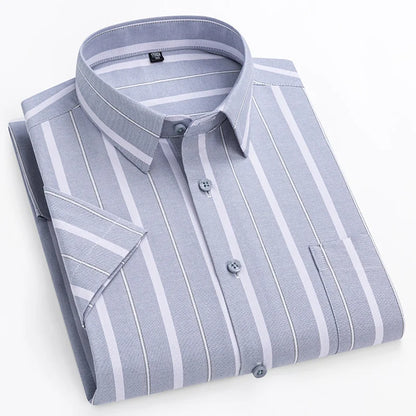 Stellan | Men’s Striped Short Sleeve Button Up Shirt