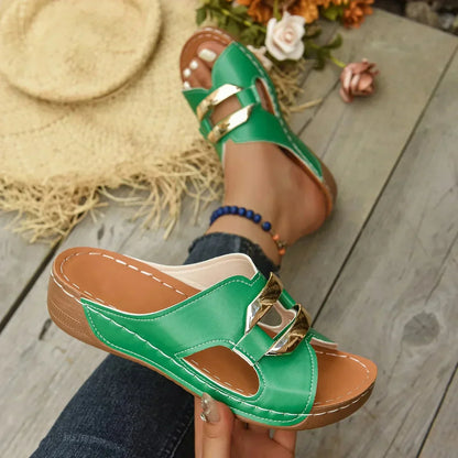 Mirelle | Women’s Orthopedic Buckle Wedge Sandals
