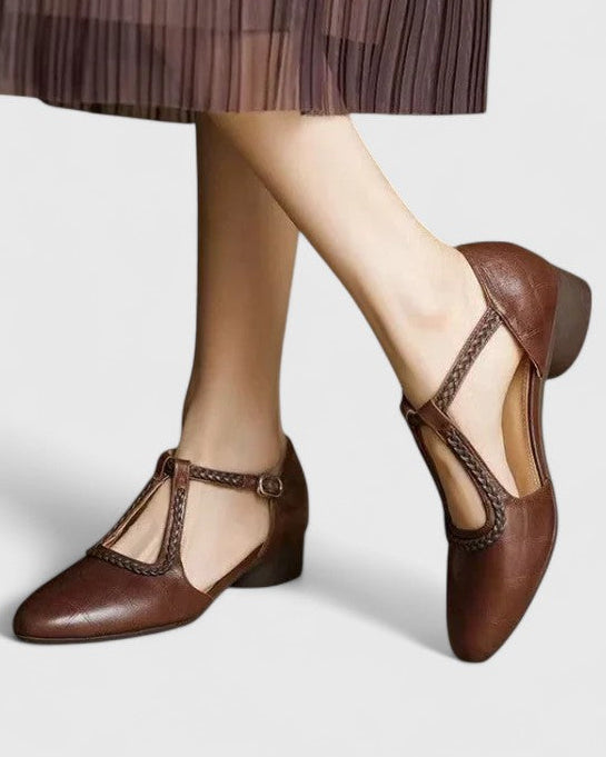 Vivian | Women’s Elegant T-Strap Flat Shoes