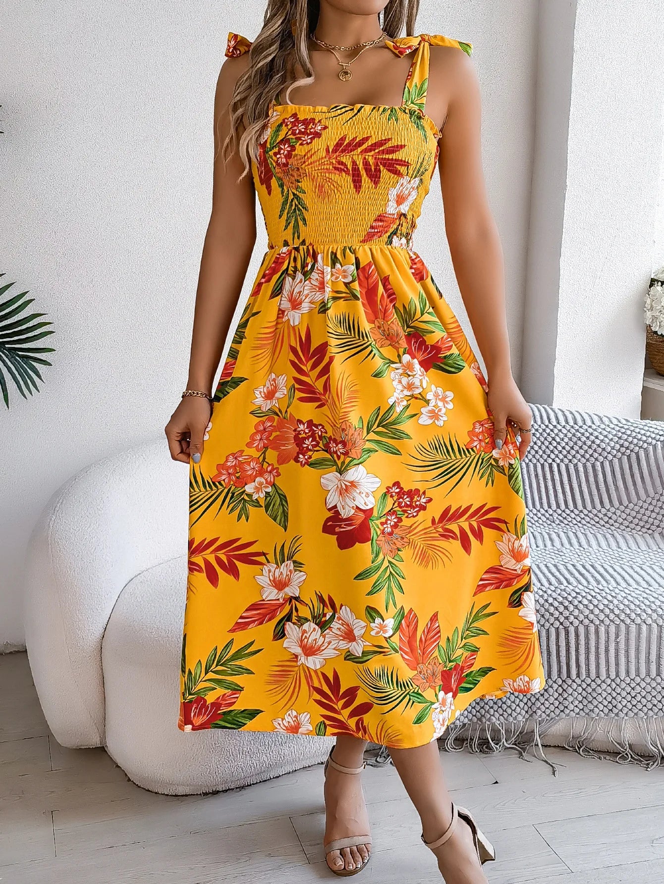 Brianna | Women’s Floral Spring  Dress with Flowy Fit