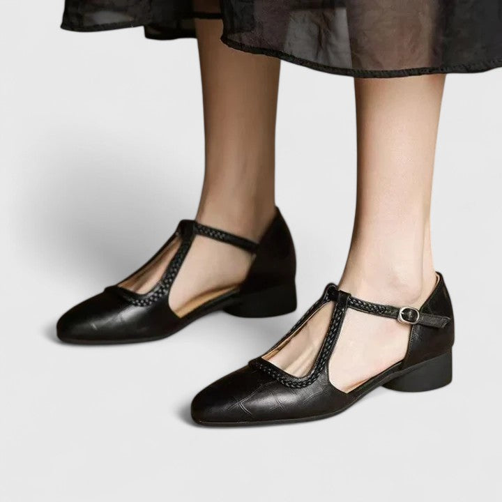 Vivian | Women’s Elegant T-Strap Flat Shoes