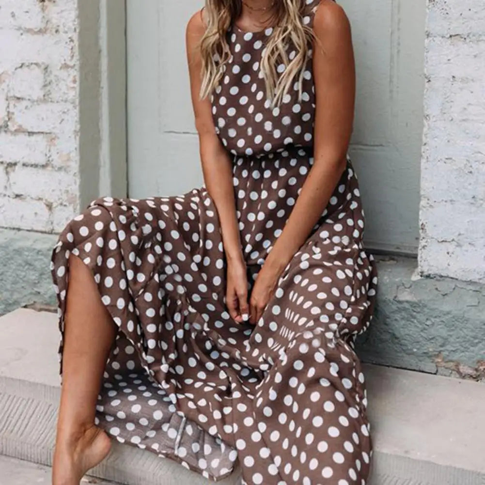 Georgina | Women’s Polka Dot Sleeveless Spring Casual Dress