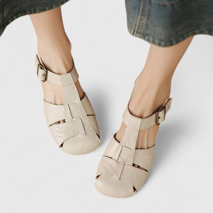 Jolene | Women’s Vintage Peep-Toe Block Heel Sandals