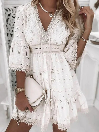 Clarissa | Women’s Spring Embroidered Midi Dress