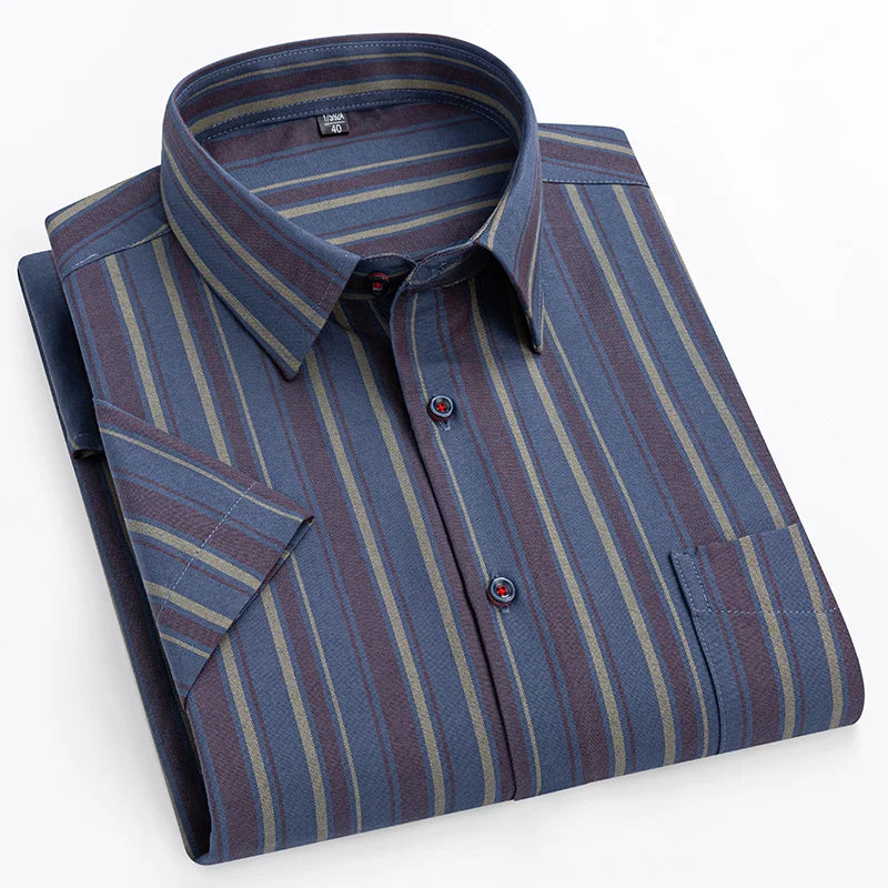 Stellan | Men’s Striped Short Sleeve Button Up Shirt