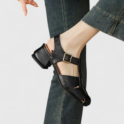Jolene | Women’s Vintage Peep-Toe Block Heel Sandals