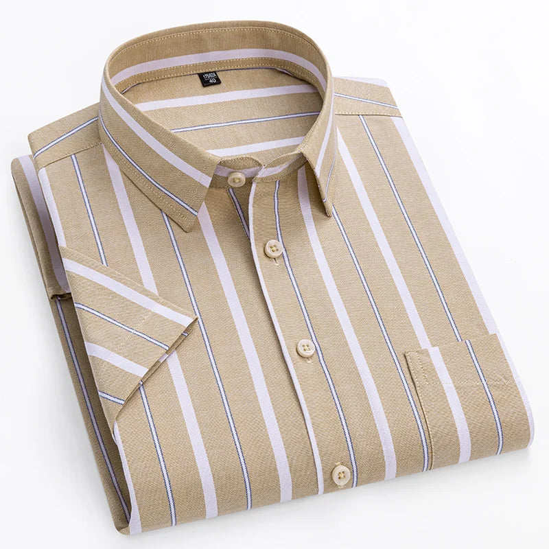 Stellan | Men’s Striped Short Sleeve Button Up Shirt