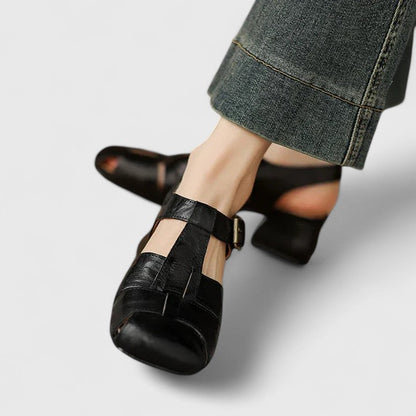 Jolene | Women’s Vintage Peep-Toe Block Heel Sandals