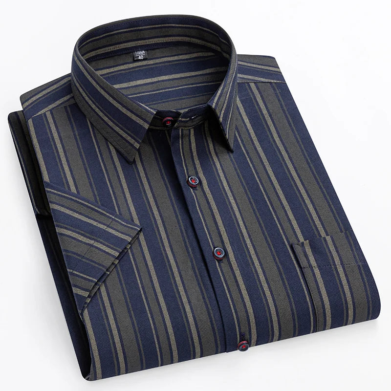 Stellan | Men’s Striped Short Sleeve Button Up Shirt