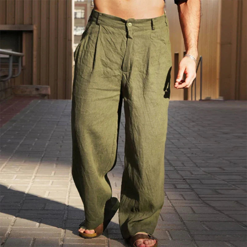 Holden | Men’s Relaxed Fit Pleated Linen Trousers