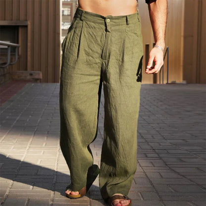 Holden | Men’s Relaxed Fit Pleated Linen Trousers