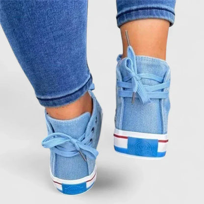 Indigo | Women’s High Top Lace Up Sneakers