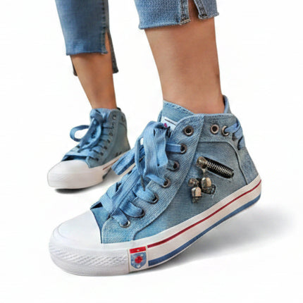 Indigo | Women’s High Top Lace Up Sneakers