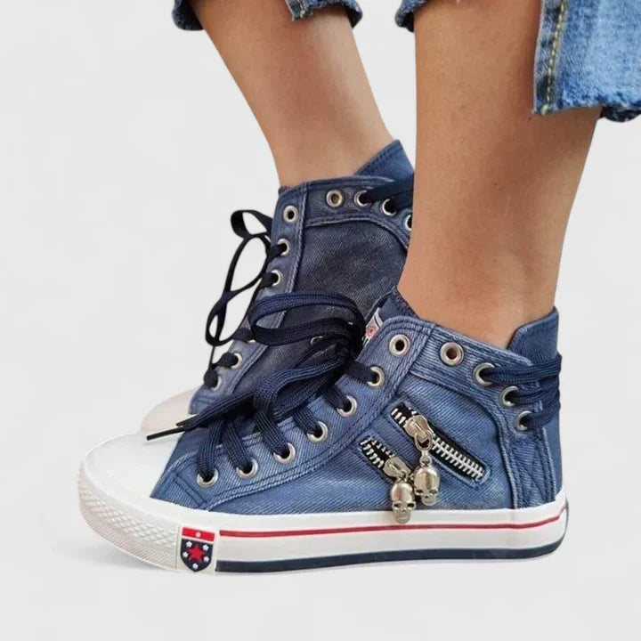 Indigo | Women’s High Top Lace Up Sneakers