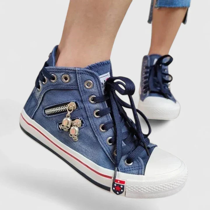 Indigo | Women’s High Top Lace Up Sneakers