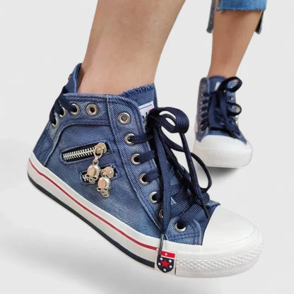 Indigo | Women’s High Top Lace Up Sneakers