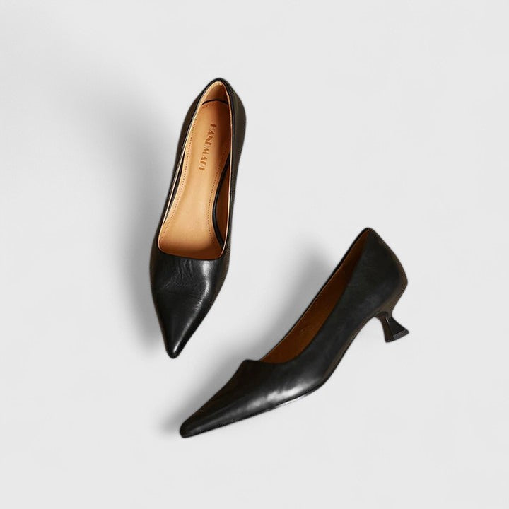 Velmira | Women’s Pointed Toe Kitten Heel Pumps