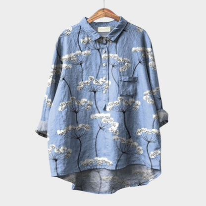 Kinsley | Women’s Artistic Print Button Up Blouse