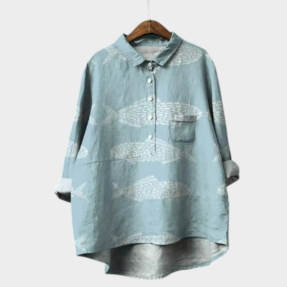 Quing | Women’s Floral Button Up Blouse