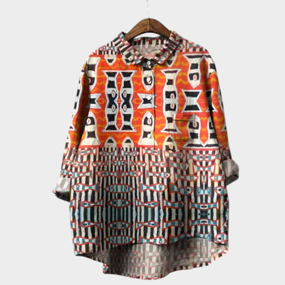 Quing | Women’s Floral Button Up Blouse
