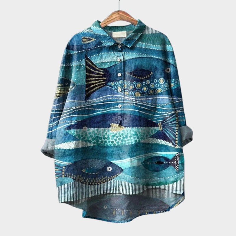 Quing | Women’s Floral Button Up Blouse
