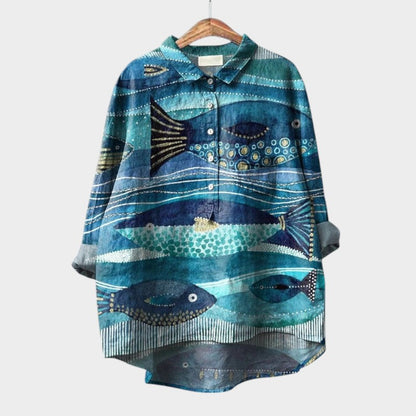 Quing | Women’s Floral Button Up Blouse