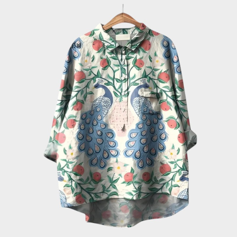 Quing | Women’s Floral Button Up Blouse