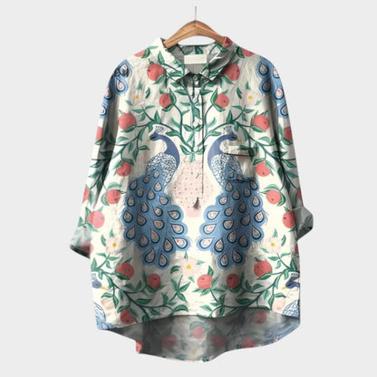 Quing | Women’s Floral Button Up Blouse