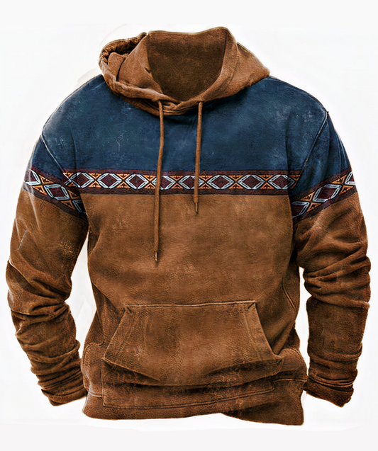 James | Men’s Vintage Chest-Pattern Pullover Hoodie