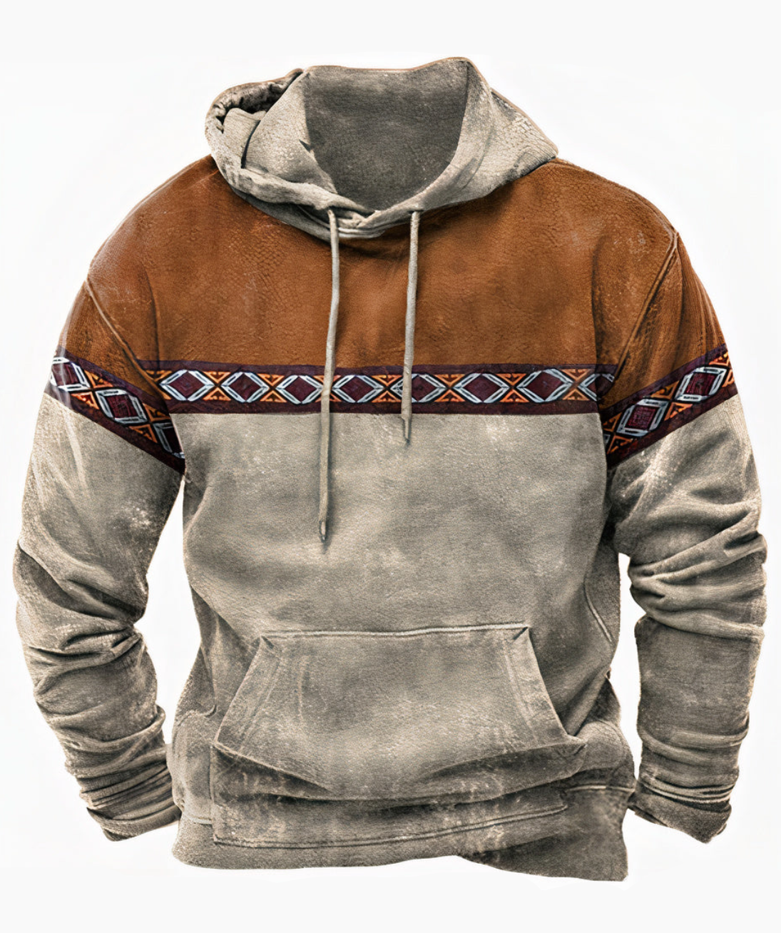 James | Men’s Vintage Chest-Pattern Pullover Hoodie