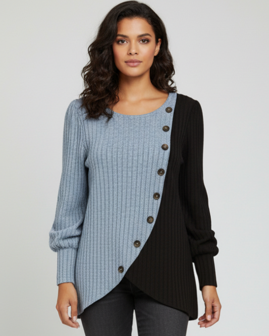Janelle | Women’s Two-Tone Knitted Longsleeve Sweater