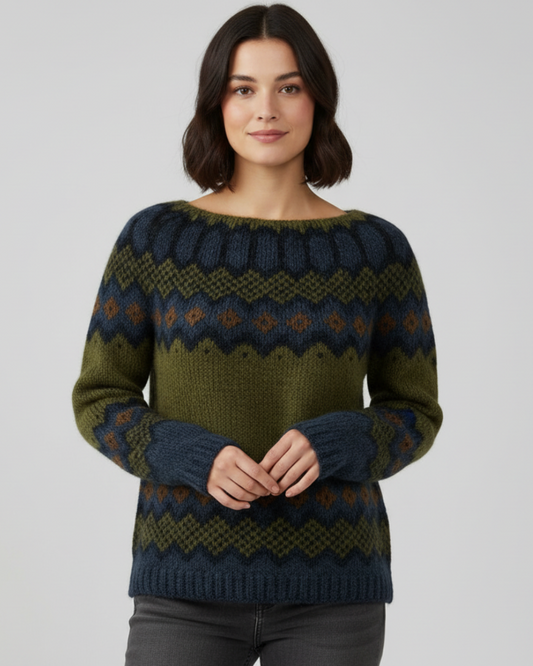 Iris | Women’s Patterned Knit Sweater with Seasonal Design