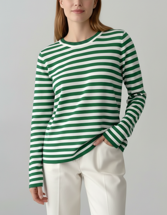 Nora | Women’s Striped Crew Neck Long-Sleeve Top
