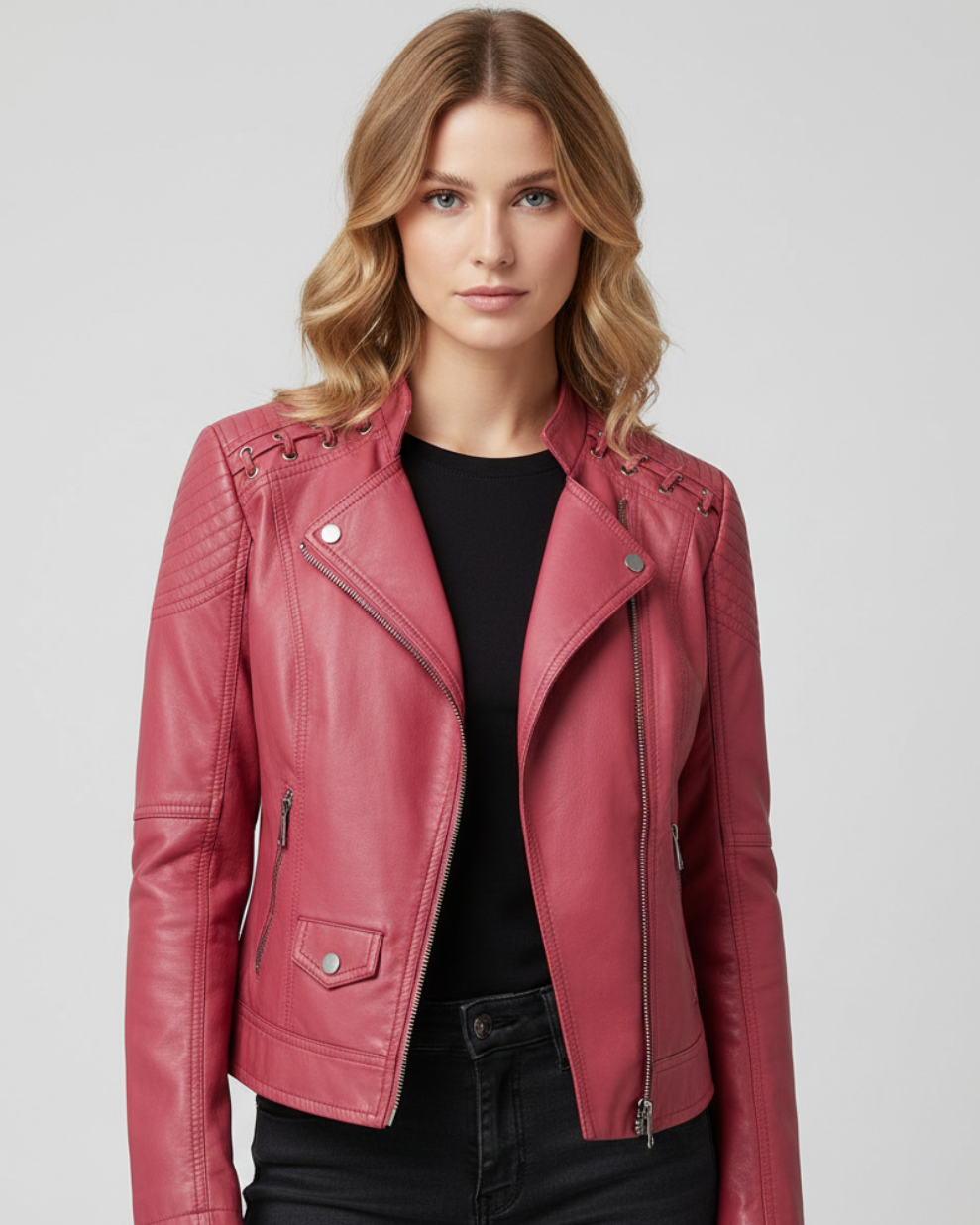 Quinn | Women’s Zip-Front Leather Jacket