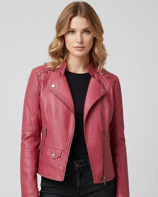 Quinn | Women’s Zip-Front Leather Jacket