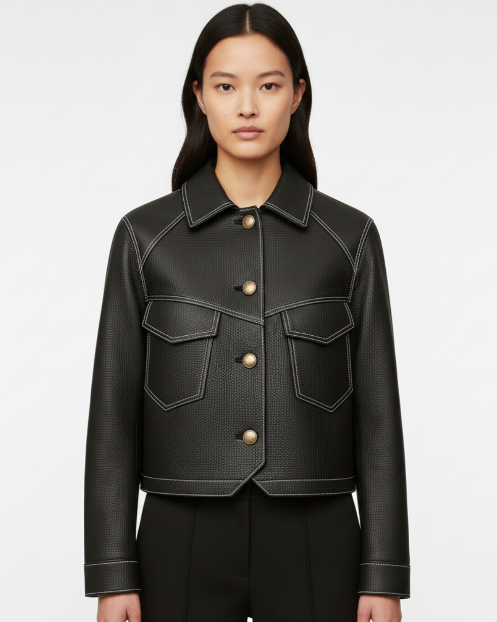 Maya | Women’s Modern Button-Front Short Jacket
