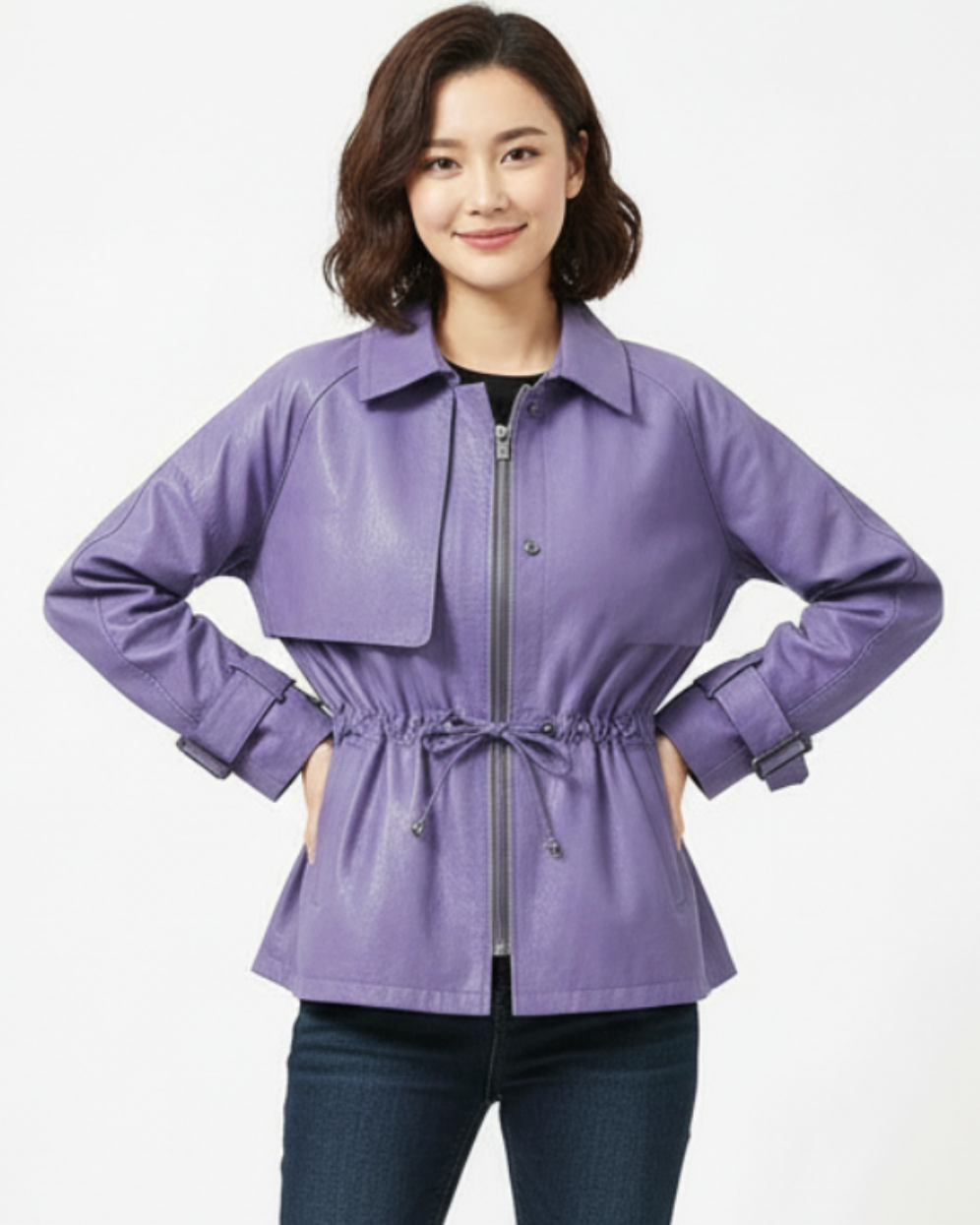 Piper | Women’s Waist Drawstring Collar Jacket