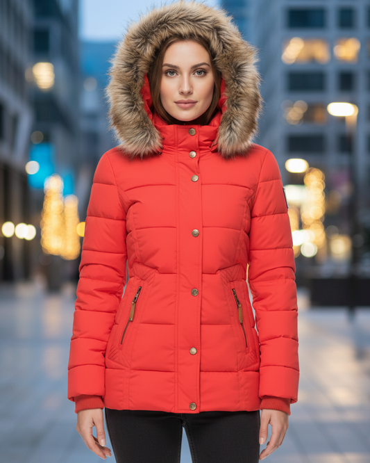 Nicole | Women’s Winter Puffer Jacket with Fur Hood