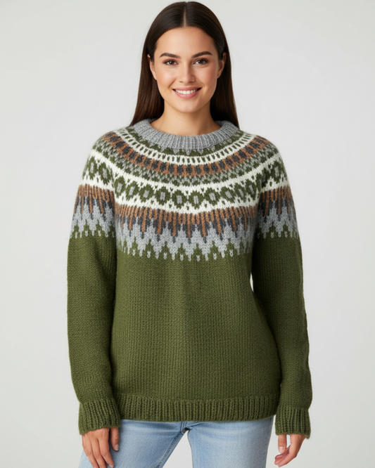 Silvanna | Women’s Knitted Sweater with Patterned Design