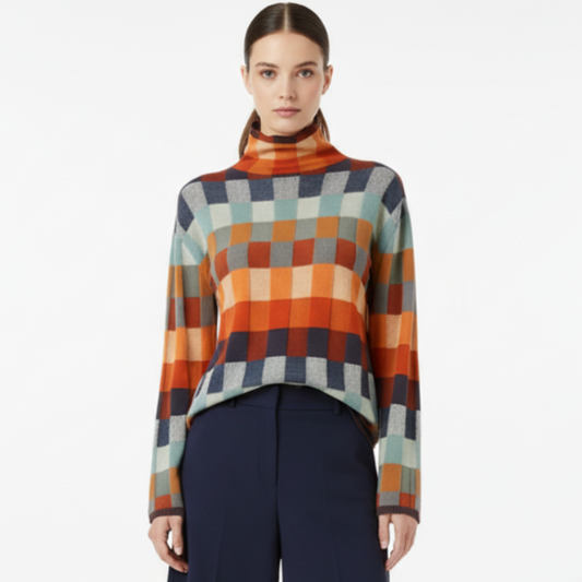 Harley | Women’s Patterned Roll-Neck Sweater Top