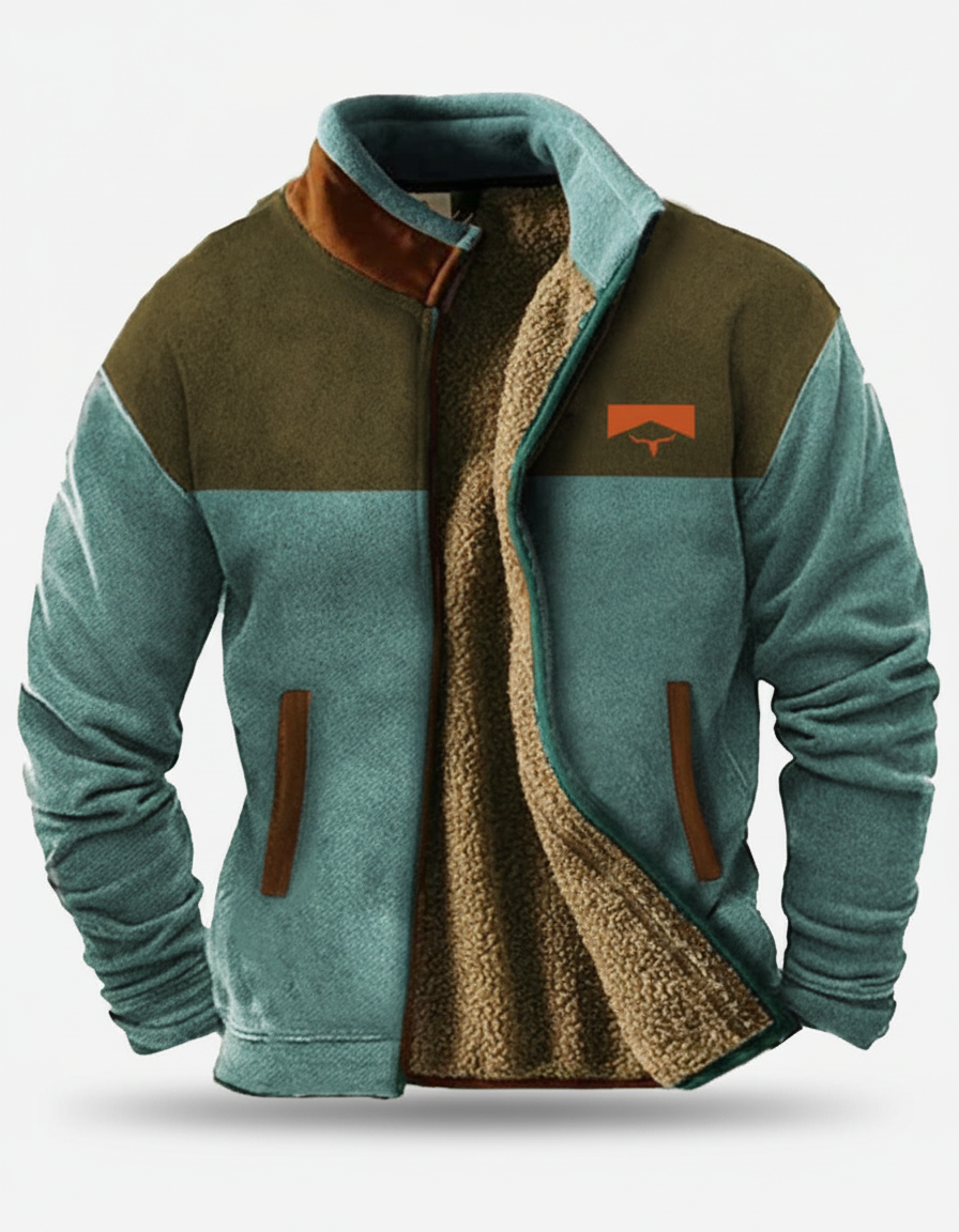 Ricky | Men’s Winter Jacket with Patterned Sleeves