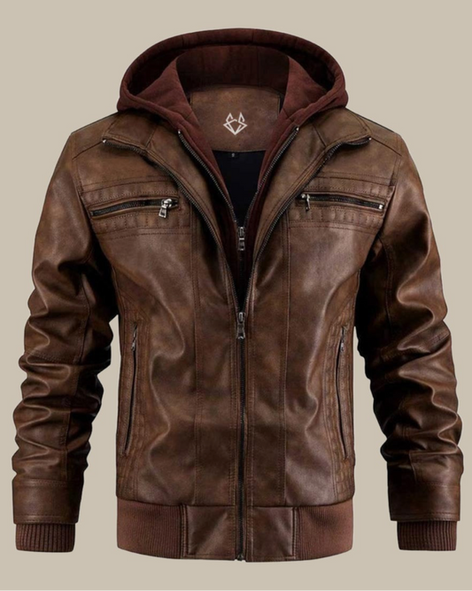 Ryner | Men’s Double Zip Bomber Jacket with Front Pockets