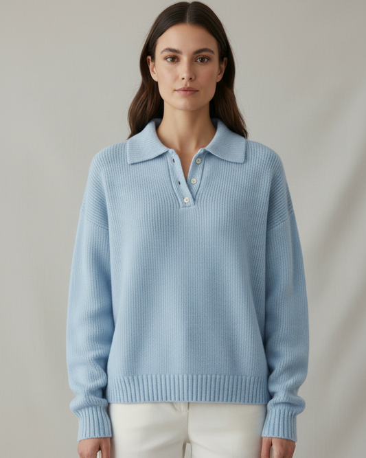 Zabrina | Women’s Knitted Pullover Polo Sweater