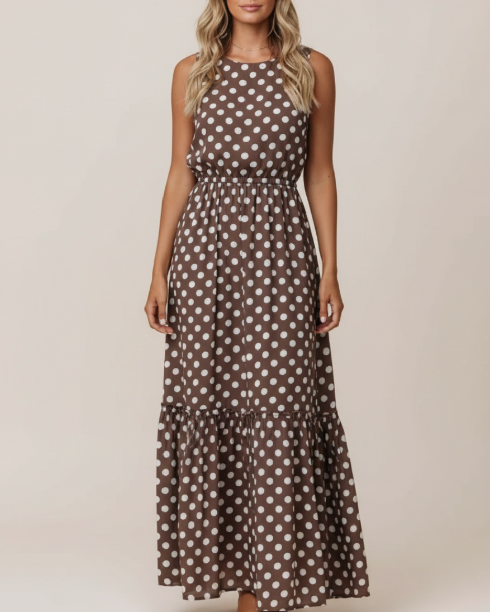 Georgina | Women’s Polka Dot Sleeveless Spring Casual Dress